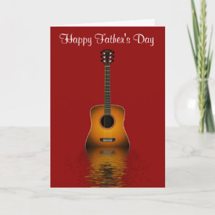 Happy Father's Day with acoustic guitar to Dad Card