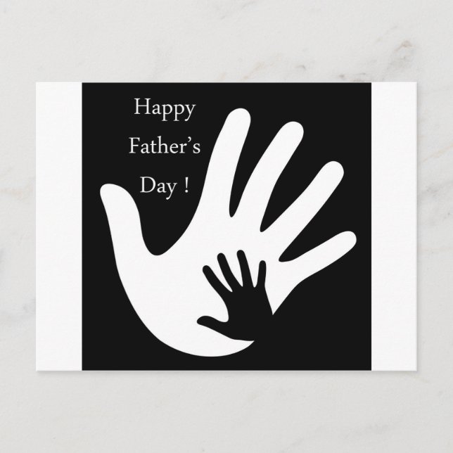 Happy Fathers day with hands of father and child Postcard (Front)