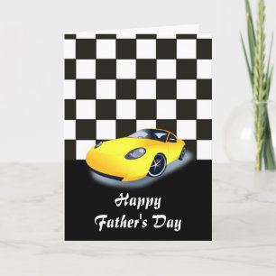 Happy Father's Day with racing car to Dad Card