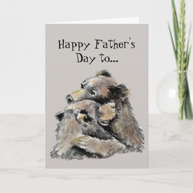 Happy Father's Day World's Best Bear Hugger Card (Front)