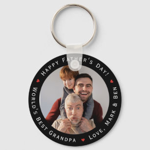 Happy Fathers Day World's Best Grandpa Cool Trendy Key Ring