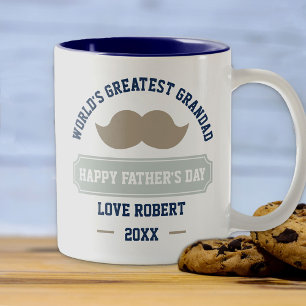 Happy Fathers Day - Worlds Greatest Grandad Two-Tone Coffee Mug