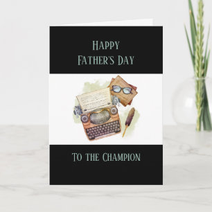 Happy Father's Day Writer Typewritter Vintage Card