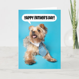 Happy Father's Day Yappy Yorkie Dog Humour  Holiday Card
