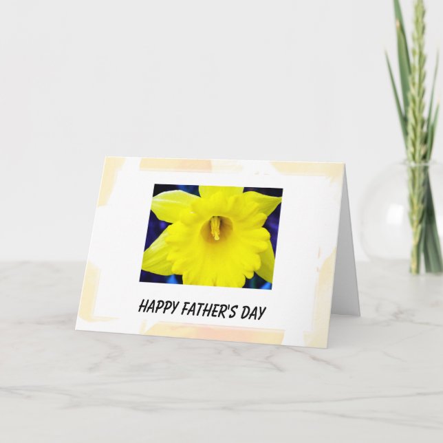 happy father's day yellow daffodil flower card (Front)