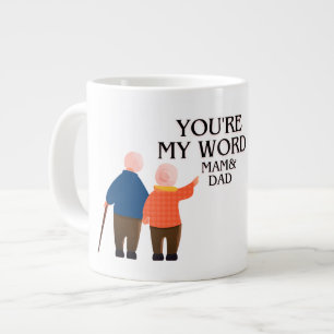 Happy Father's Day You're My World Mom and Dad Gia Large Coffee Mug