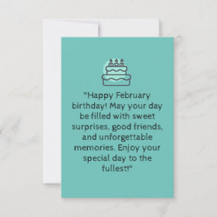 Happy February birthday!   blue greeting card