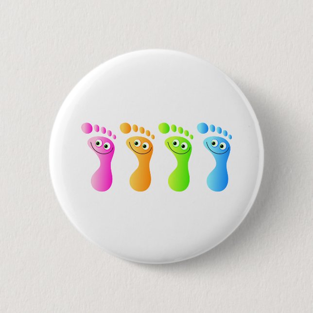 Happy Feet 6 Cm Round Badge (Front)
