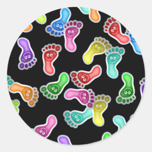 Happy Feet Wallpaper Classic Round Sticker
