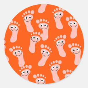 Happy Feet Wallpaper Classic Round Sticker