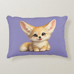 Happy Fennec Fox Cute Positive Vibes Design Decorative Cushion