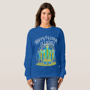 Happy Festival of Lights Hanukkah Menorah Sweatshirt