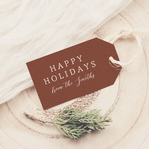 Happy Festive Red Elegant Christmas Holiday  Gift Tags