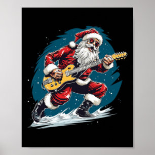 Happy festive Season with this cool Guitar Santa C Poster