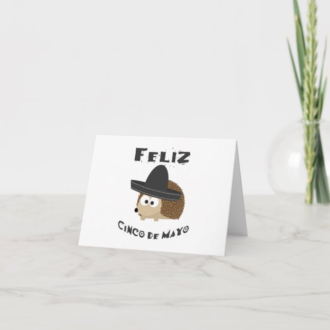 Happy Fifth of Mayo - Hedgehog Card (Front)