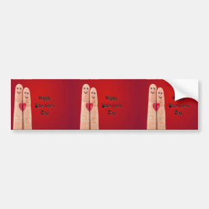 Happy Fingers Valentines Day Bumper Sticker