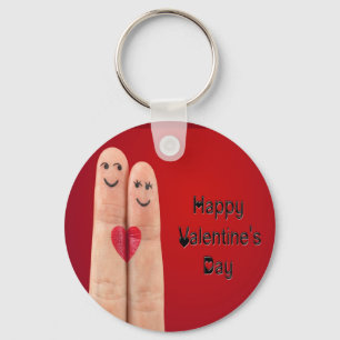 Happy Fingers Valentines Day Key Ring