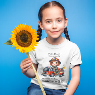 Happy firefighter drives red truck T-Shirt
