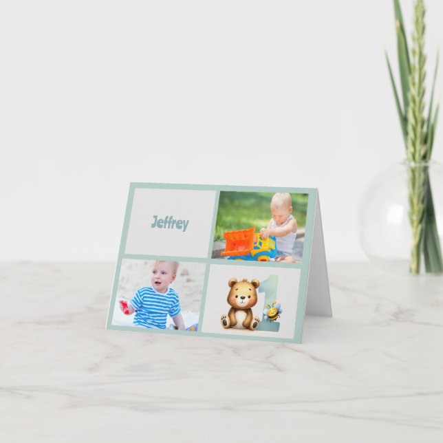 Happy First Bee-Day! Thank You Card (Front)