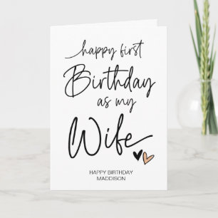 Happy First Birthday As My Wife Gift From Husband Card