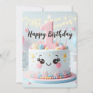 Happy First Birthday Holiday Card