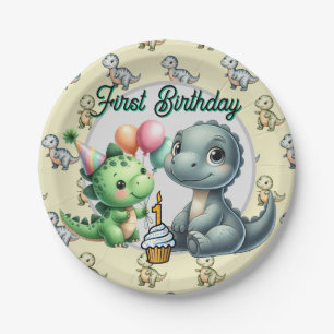  Happy First Birthday  Paper Plate