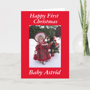 Happy First Christmas baby Astrid card