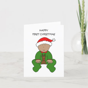Happy First Christmas for Asian Baby Holiday Card