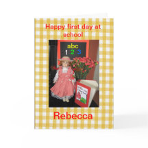 Happy first day at school Rebecca.