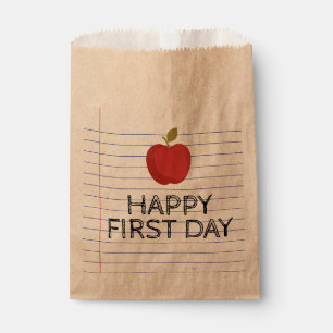 Happy First Day Back to School Apple Teacher  Favo Favour Bag