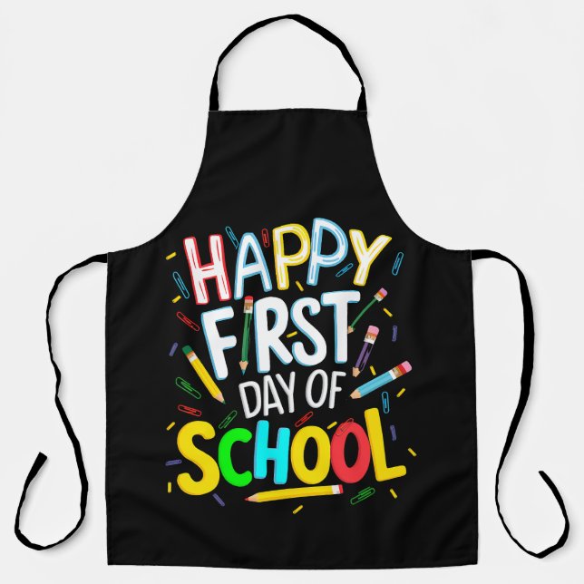 Happy First Day Back to School Apron (Front)