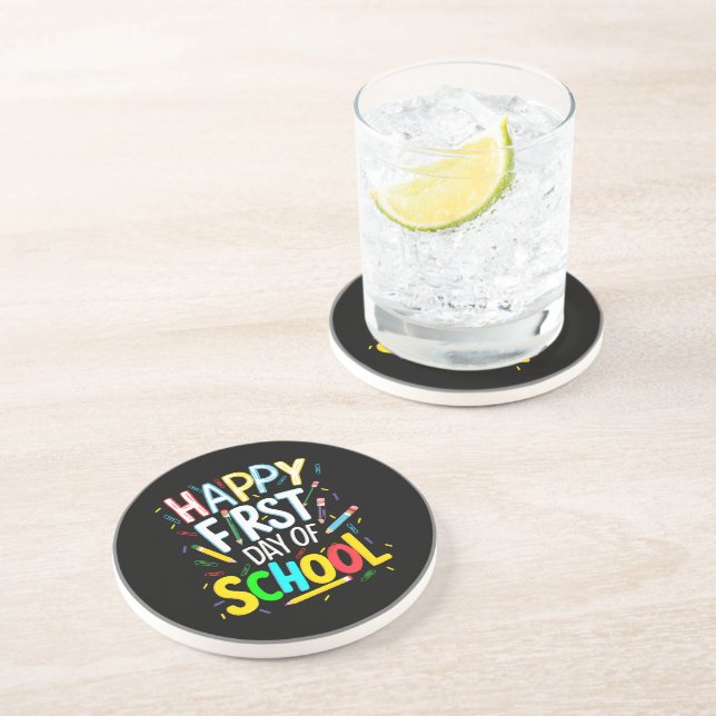Happy First Day Back to School Coaster (Side)