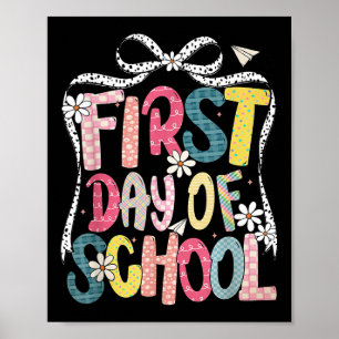 Happy First Day Back To School Coquette Bow Studen Poster