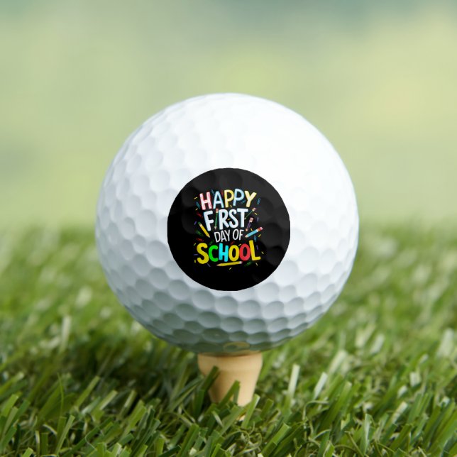 Happy First Day Back to School Golf Balls (Insitu Tee)