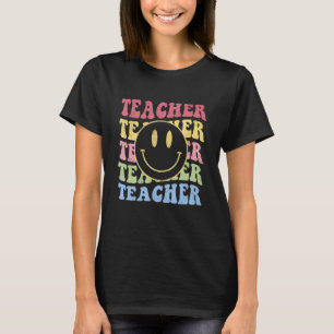 Happy First Day Face Retro Teacher Love Inspire El T-Shirt