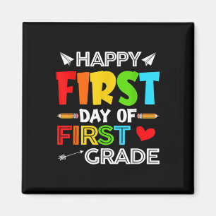 Happy First Day Of 1st Grade Funny Kids Students T Magnet