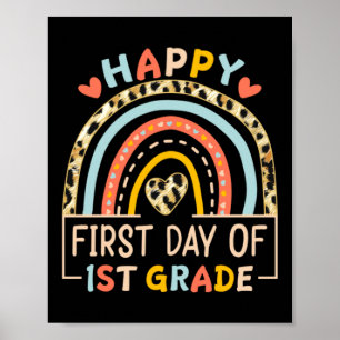 Happy First Day Of 1st Grade Kids Back To School Poster
