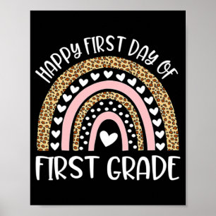 Happy First Day of 4th Grade Teacher Back To Schoo Poster