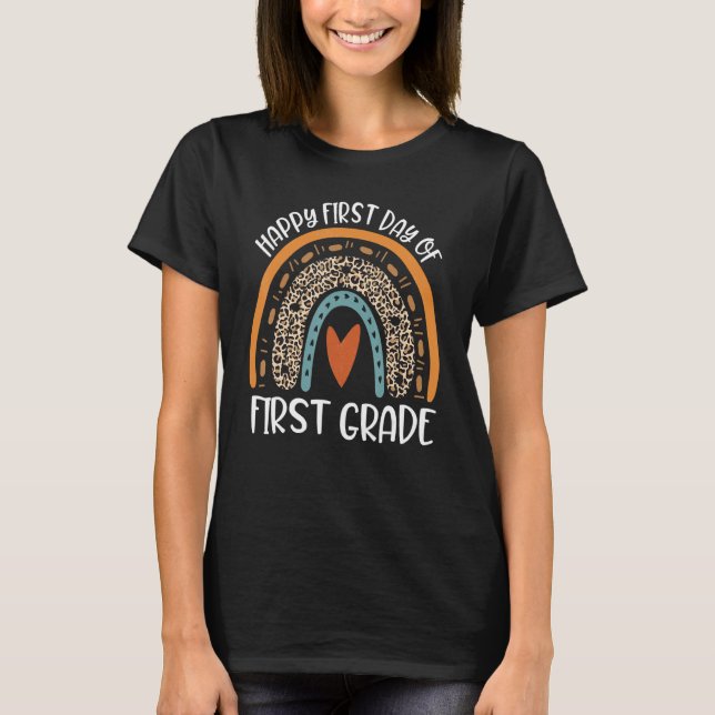 Happy First Day Of 4th Grade Teacher Back To Schoo T-Shirt (Front)