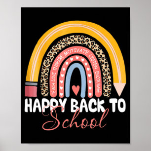 Happy First Day of Back to School Teacher Student Poster