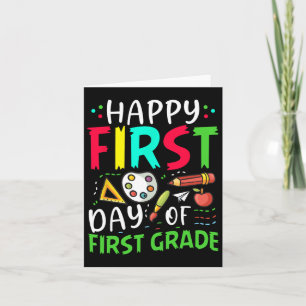 Happy First Day Of First Grade Boys Girls 1st Grad Card