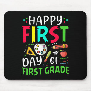 Happy First Day Of First Grade Boys Girls 1st Grad Mouse Pad
