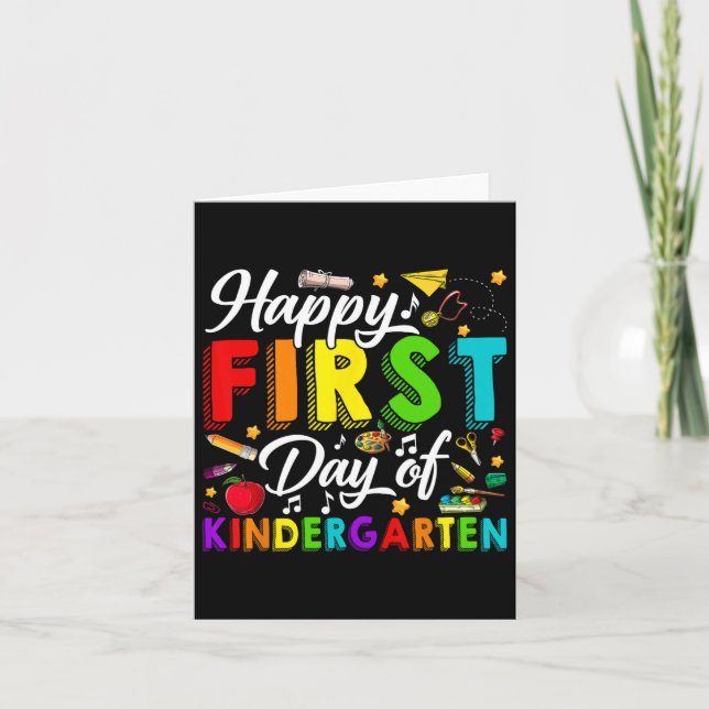 Happy First Day Of Kindergarten Back To School Boy Card (Front)