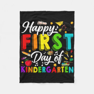 Happy First Day Of Kindergarten Back To School Boy Fleece Blanket