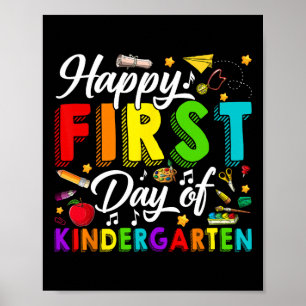 Happy First Day Of Kindergarten Back To School Boy Poster