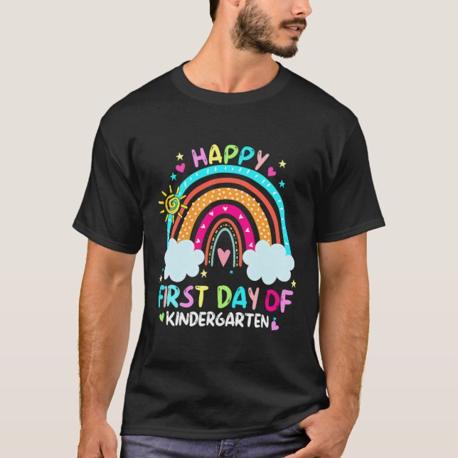 Happy First Day Of Kindergarten Back To School  T-Shirt (Front)