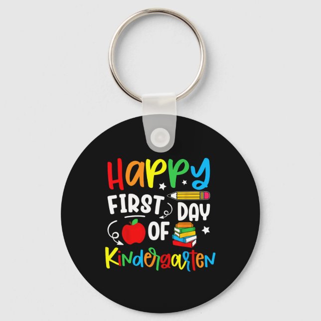 Happy First Day Of Kindergarten Back To School Tea Key Ring (Front)