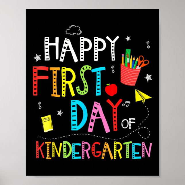 Happy First Day Of Kindergarten Back To School Tea Poster (Front)