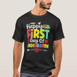 Happy First Day Of Kindergarten Back To School Tea T-Shirt