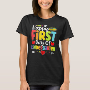Happy First Day Of Kindergarten Back To School Tea T-Shirt